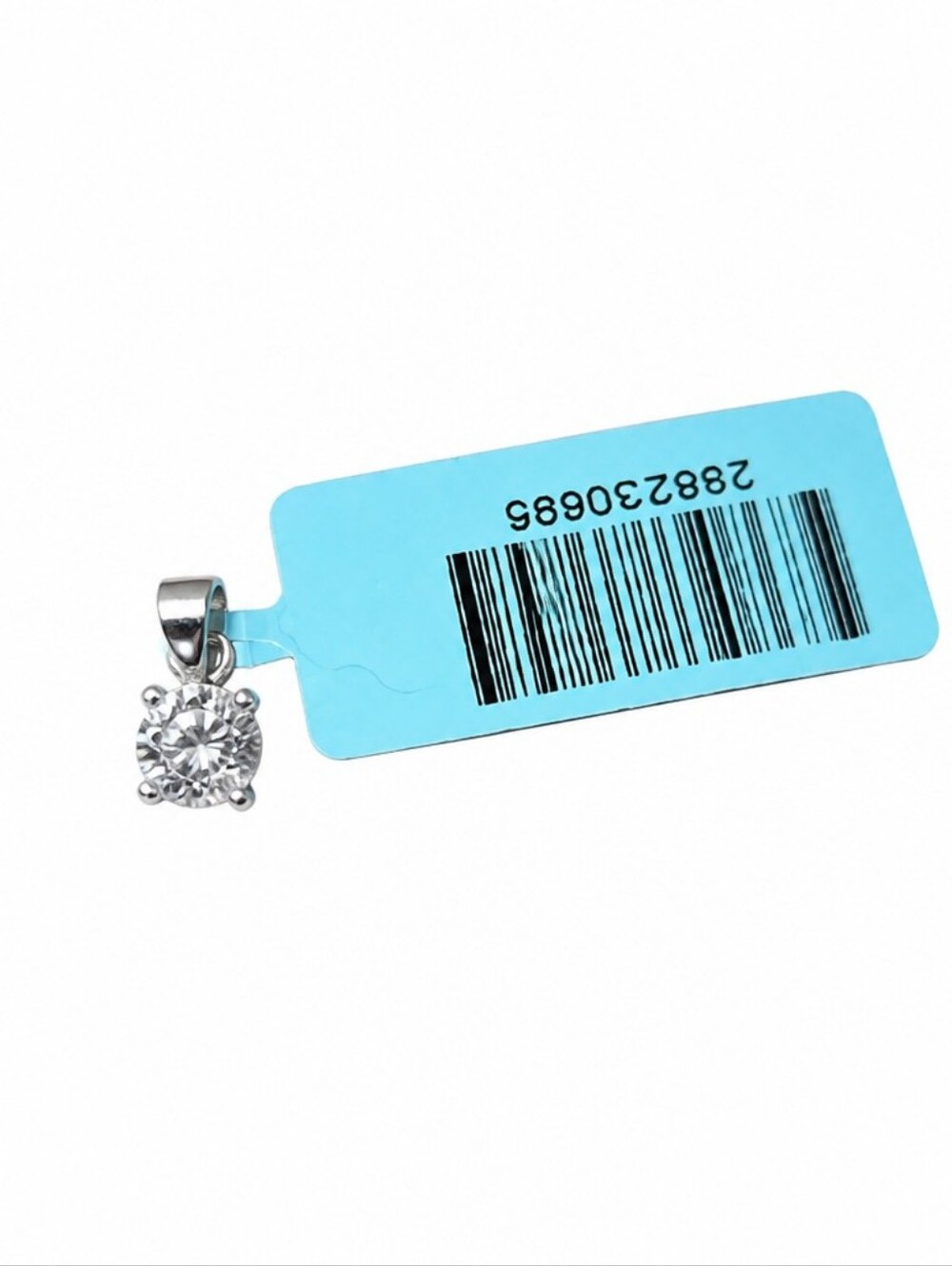 Silver Pendant with Moissanite Gemstone New With Tags ( Test Like A Diamond)
